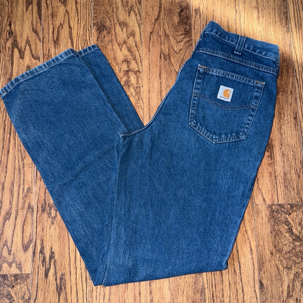 Men’s Carhartt Jeans 32x34 Denim Cotton Relaxed Fit Western Work Wear Bootcut